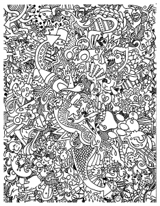 Dibujos para colorear de arte-doodle para descargar