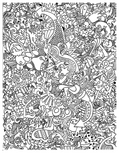 Dibujos para colorear gratis de arte-doodle para imprimir