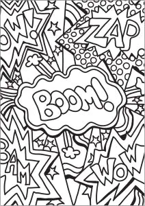 Doodle com palavras de banda desenhada e bd