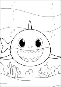 Tubarão bebé e os seus dentes de tubarão