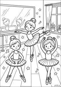Desenhos para colorir gratuitos de bailarinas para baixar