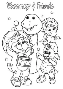 O Barney toca música com os seus amigos
