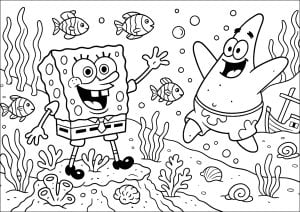 Desenhos para colorir de bob esponja para baixar