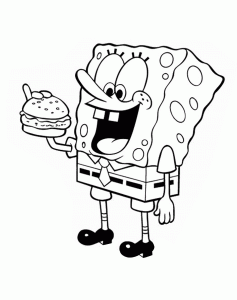 Desenho livre do SpongeBob para imprimir e colorir - Bob Esponja