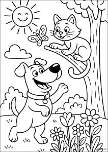 Desenhos para colorir para crianças de cães