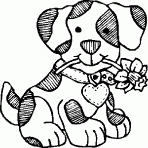Coloração de um cão com flores