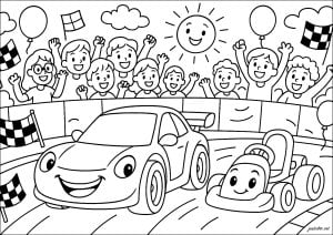 Desenhos para colorir gratuitos de carros para crianças
