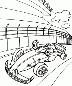 Desenhos de carros de corrida para colorir - Folhas imprimíveis