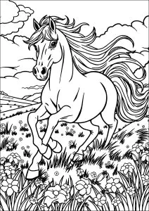 Cavalo Majestoso Entre As Flores