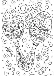 Desenhos para colorir para crianças de Cinco De Mayo para baixar Desenhos para colorir gratuitos de cinco de mayo para imprimir