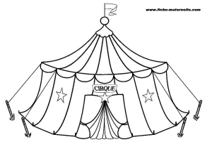 Uma Bela Tenda Circo Para Colorir Em