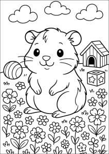 Desenhos para colorir de cobaia para imprimir
