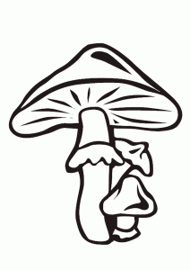 Página De Coloração De Cogumelos Imprimível