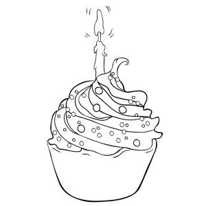 Feliz aniversário com este cupcake