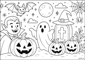 Desenhos para colorir para crianças de halloween