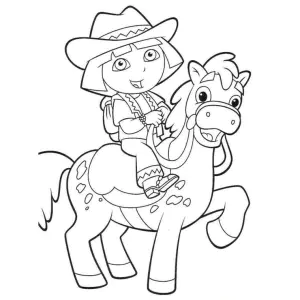 Coloração De Dora A Cavalo