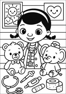 Desenhos simples para colorir de Doutor Plush Desenhos para colorir de doutor plush gratuitos para crianças