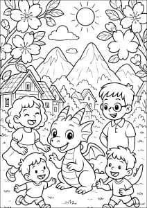 Desenhos para colorir gratuitos de dragões para baixar