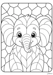 Sorriso encantador de um jovem elefante