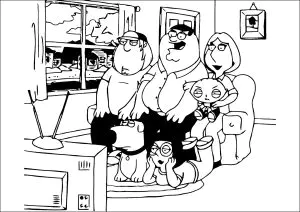 Desenhos para colorir gratuitos para crianças de family guy