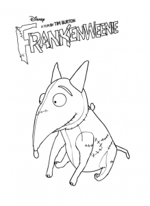 Páginas para colorir Frankenweenie para crianças