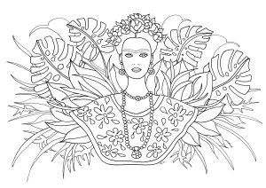 Frida Kahlo E Folhas