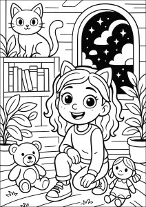 Desenhos para colorir gratuitos para crianças de a casa mágica da gabby