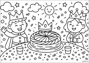 Desenhos para colorir gratuitos para crianças de galette des rois