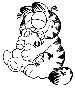 Páginas de coloração Garfield para descarregar