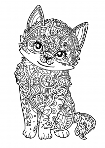 Desenho de gato grátis para descarregar e colorir