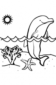 Páginas de coloração de golfinhos gratuitas para descarregar
