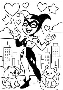 Desenhos para colorir de harley quinn para crianças