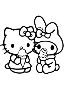 Desenhos para colorir gratuitos de hello kitty para crianças
