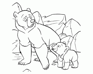 Páginas de coloração de ursos irmãos para crianças