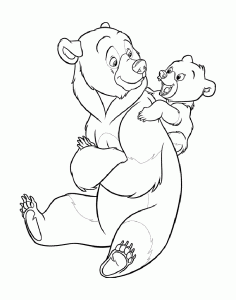 Desenhos para colorir do irmão urso para crianças