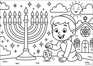 Desenhos para colorir de judaísmo para crianças