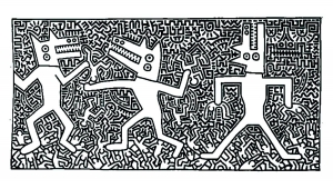 Keith Haring imagem para imprimir e colorir