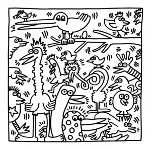 Download gratuito da coloração Keith Haring
