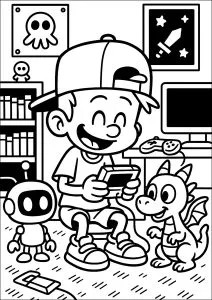 Desenhos para colorir gratuitos de kid paddle para crianças