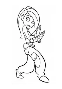 A Kim Possible está a colorir muito bem