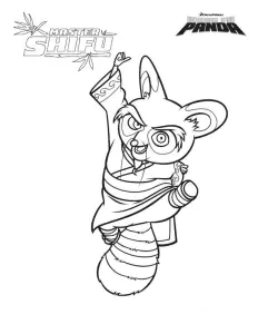 Panda Kung Fu Para Colorir Páginas Para Crianças