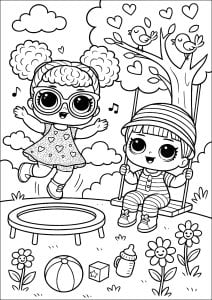 Desenhos para colorir de bonecas lol para crianças