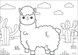 Lama à colorier