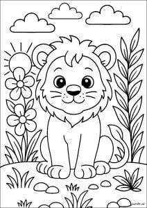 Desenhos para colorir de leão para baixar
