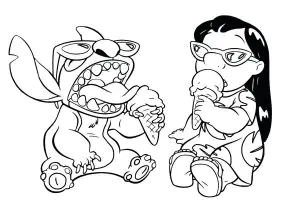 Lilo E Stitch   Páginas Para Colorir Para Crianças