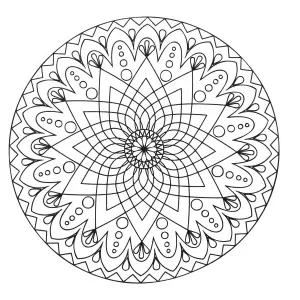 Simple Dibujos para niños para colorear de mandalas