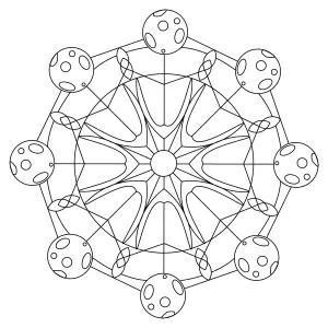 Mandala com a lua e o sol