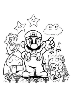 Página Para Colorir Vintage De Mario Bros   2