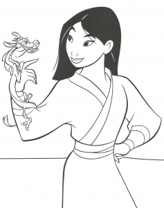 Páginas para colorir de Mulan para crianças