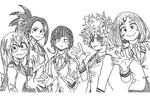 Desenhos para colorir para crianças gratuitos de my hero academy